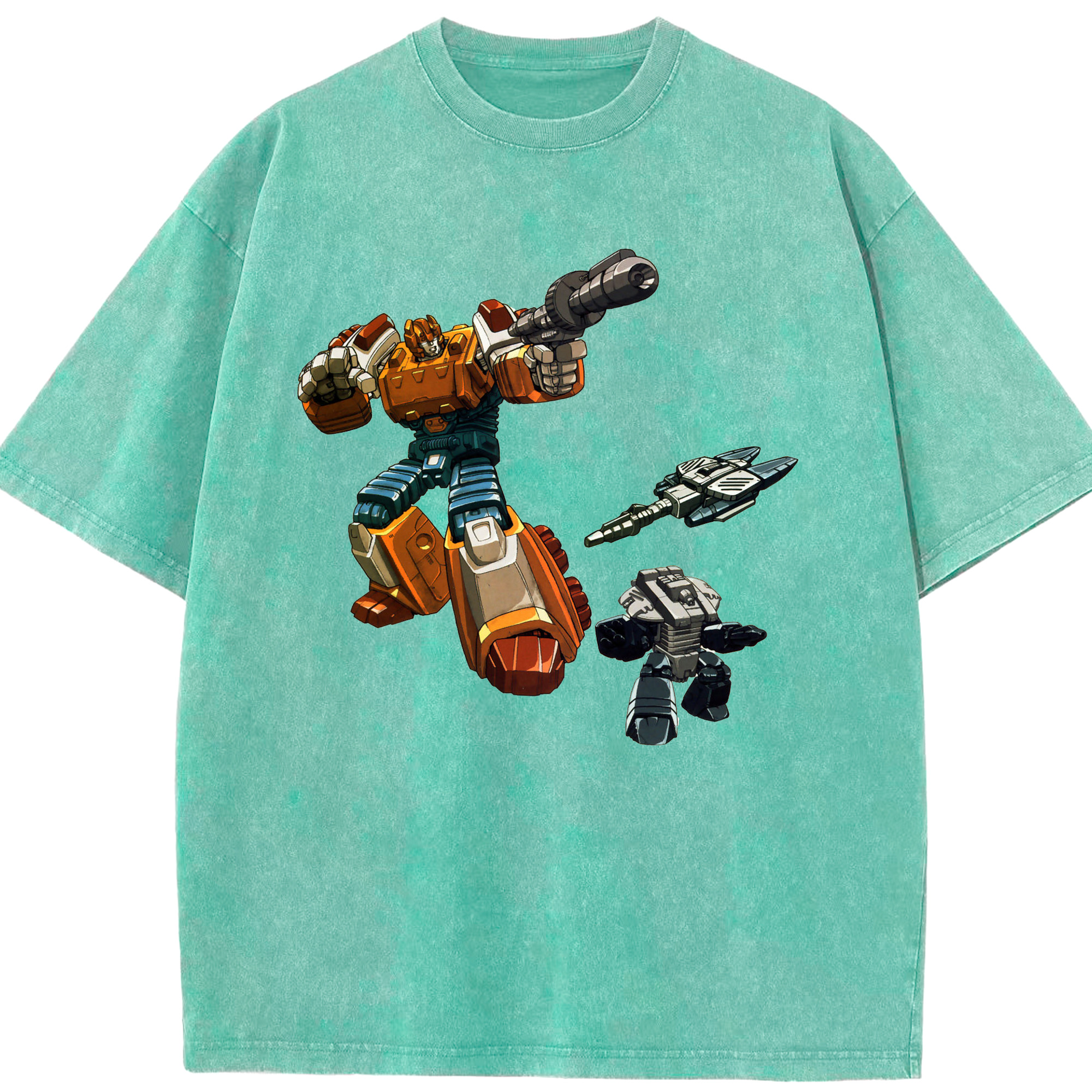 （画像用）  綿100% ヴィンテージ風 半袖Tシャツ（フロントプリント）